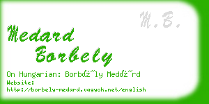 medard borbely business card